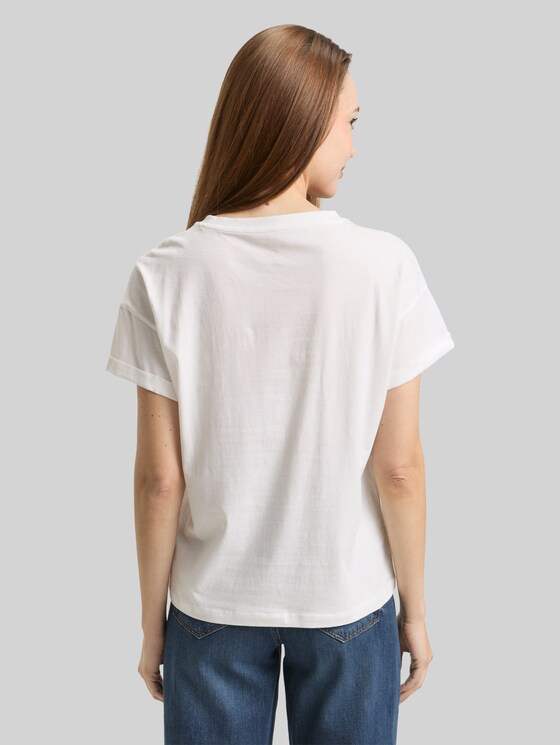T-shirt with embroidery - Soft Clear White