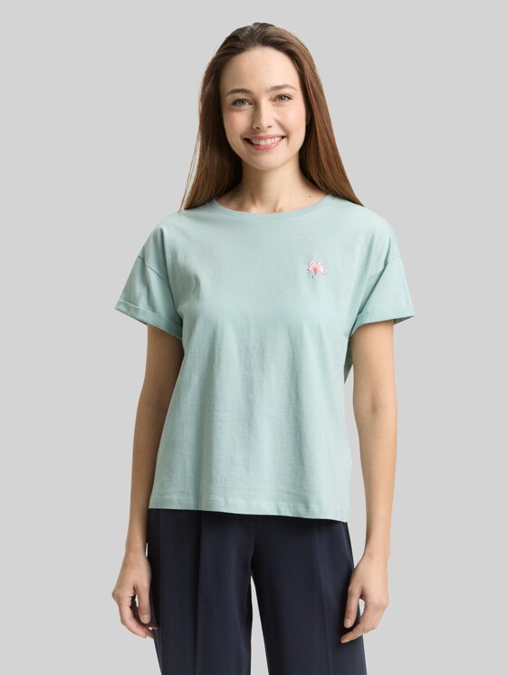 T-shirt with embroidery - blue haze