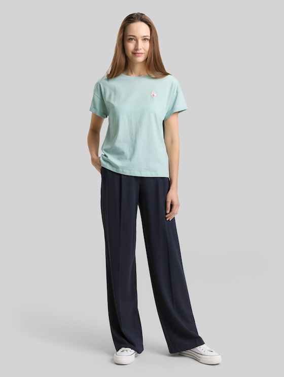 T-shirt with embroidery - blue haze