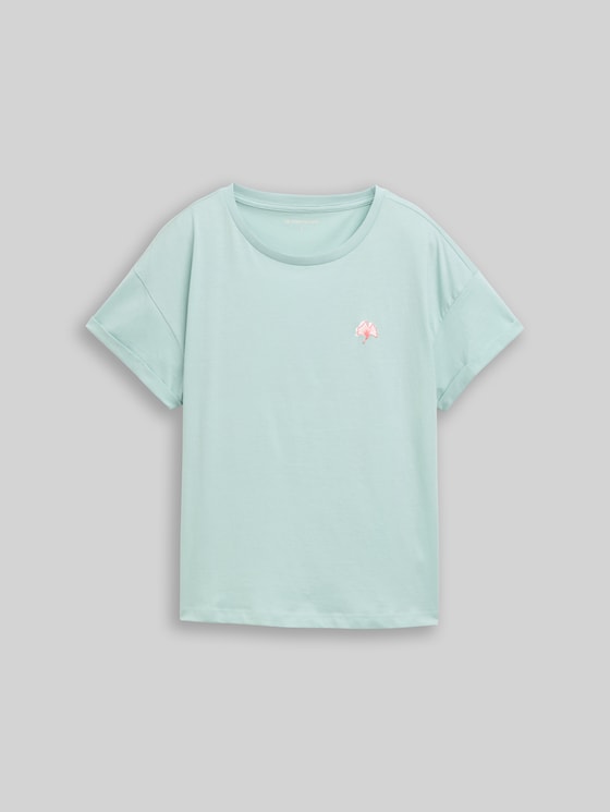 T-shirt with embroidery - blue haze