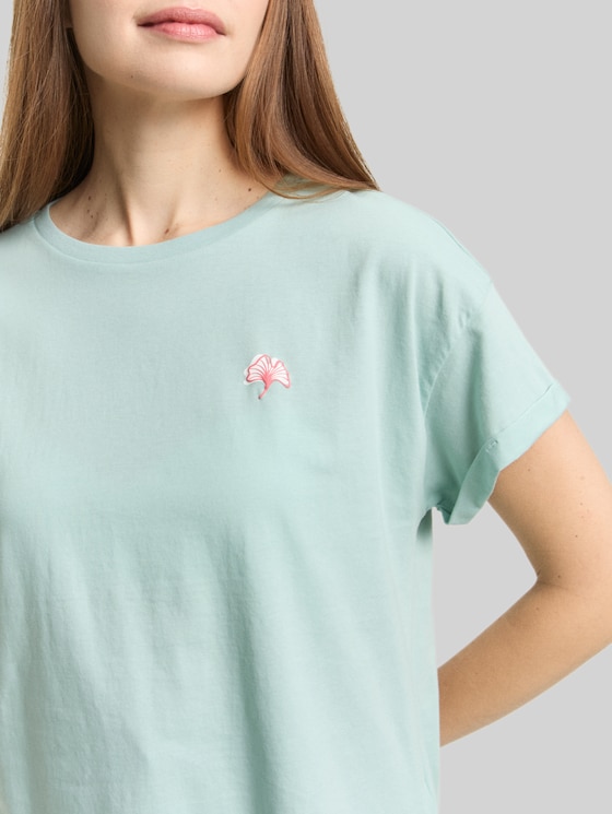 T-shirt with embroidery - blue haze