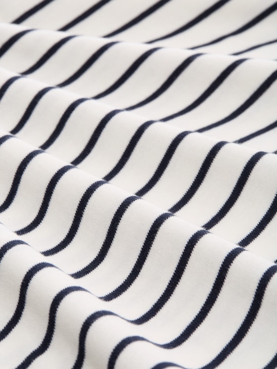 Oversize T-shirt with stripe pattern - white navy irregular stripe