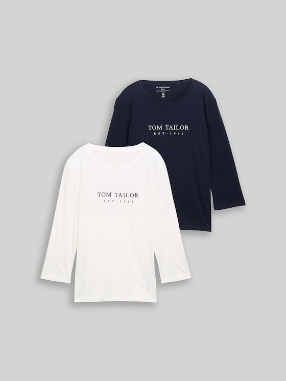 Long-sleeved shirt in a pack of 2 - sky captain blue