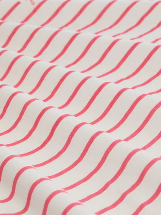 Plus Size - T-shirt with striped pattern - Whisper White