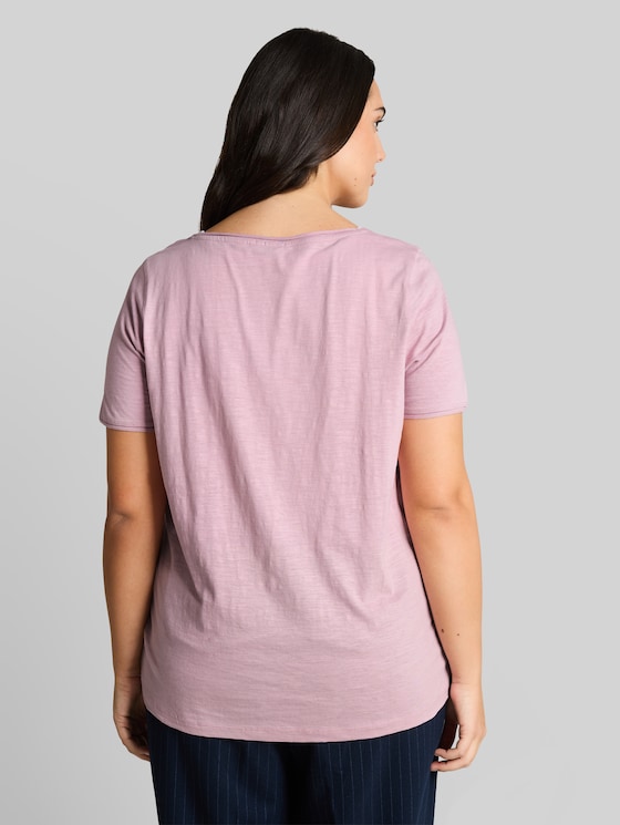 Plus Size - cotton T-shirt - light elderberry