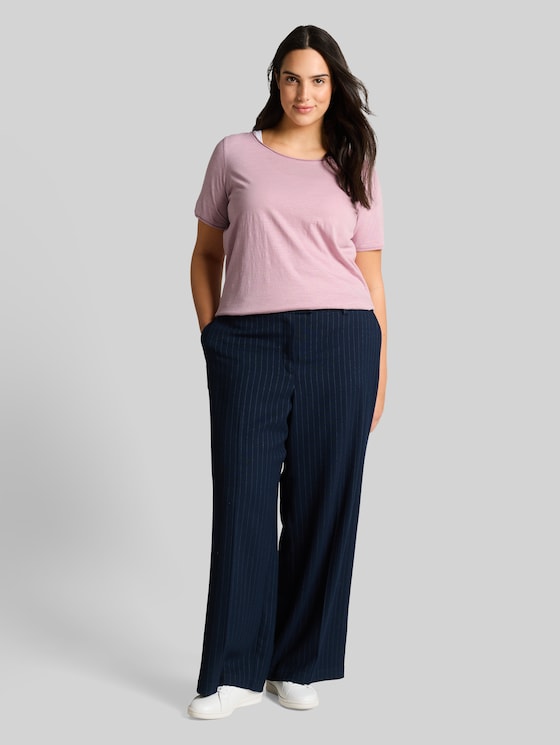 Plus Size - cotton T-shirt - light elderberry