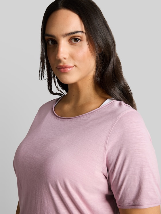 Plus Size - cotton T-shirt - light elderberry