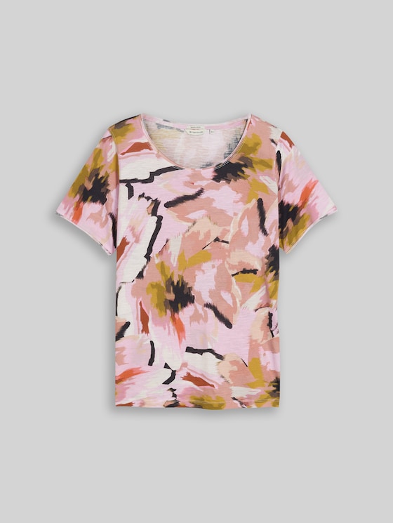 Plus Size - cotton T-shirt - big abstract flower print