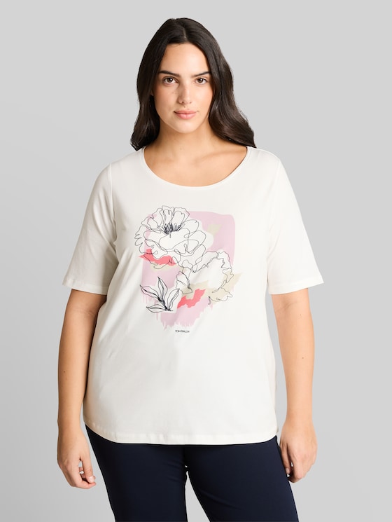 Plus - T-shirt with a print - Whisper White