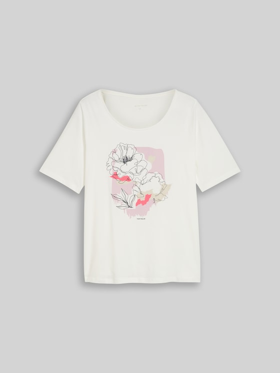 Plus - T-shirt with a print - Whisper White