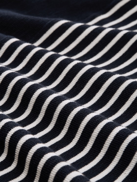 Long-sleeved top with a striped pattern - navy blue offwhite stripe