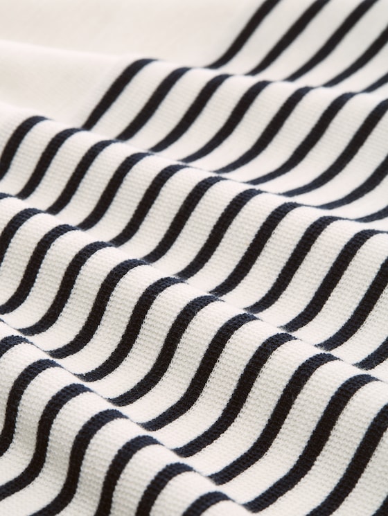 Long-sleeved top with a striped pattern - offwhite navy blue stripe