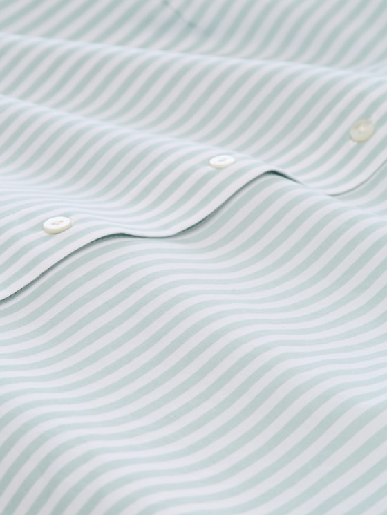 Plus Size - shirt blouse with striped pattern - blue haze white thin stripe