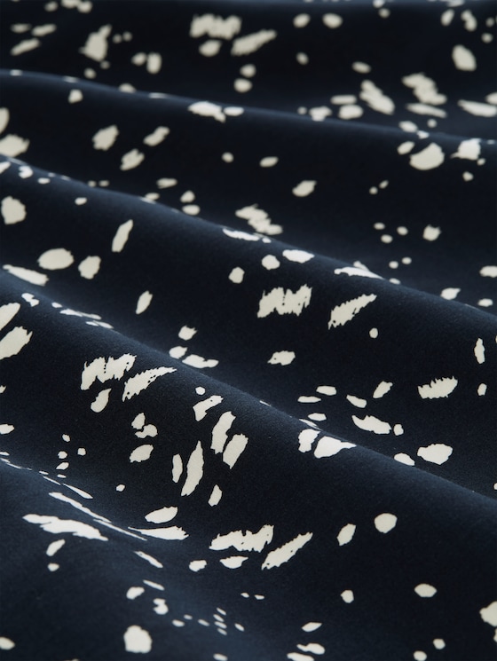 Plus Size – Patterned Blouse - navy dot