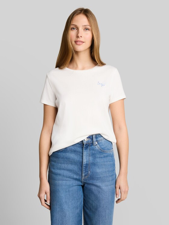 T-shirt with embroidery - off white