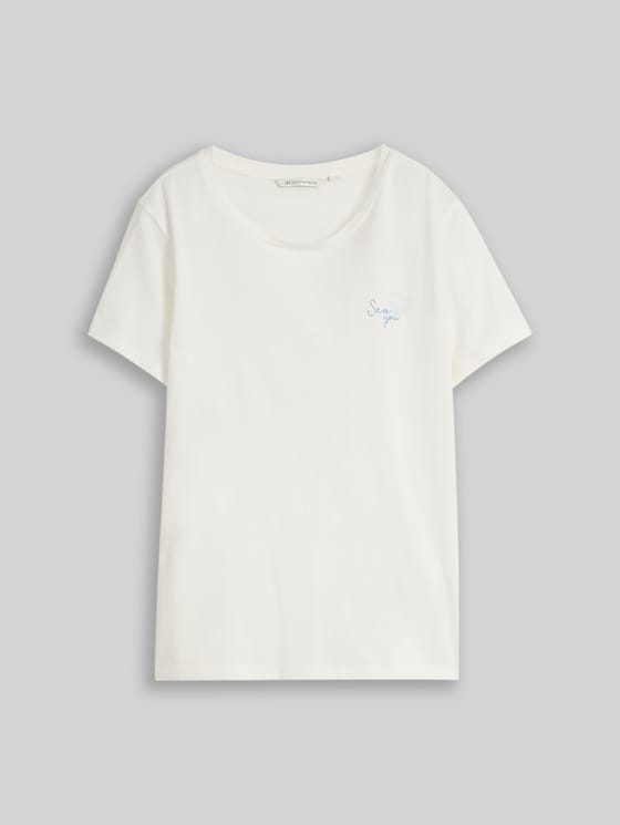 T-shirt with embroidery - off white