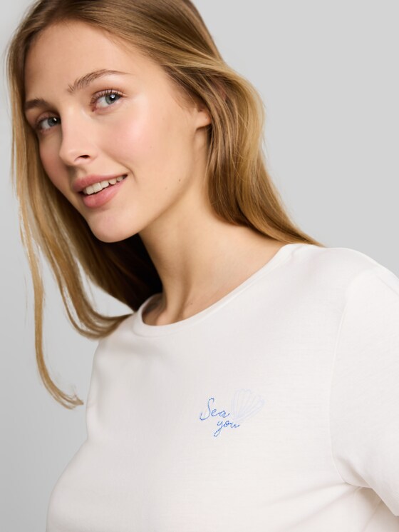 T-shirt with embroidery - off white