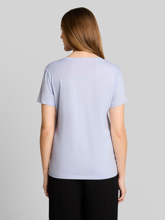 T-shirt with embroidery - mountain sky blue