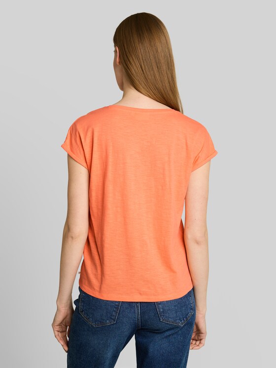 Cotton T-shirt - bright coral