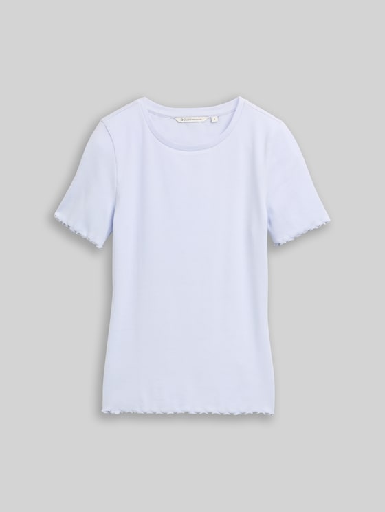 Slim-fit T-shirt with ribbed texture - mountain sky blue