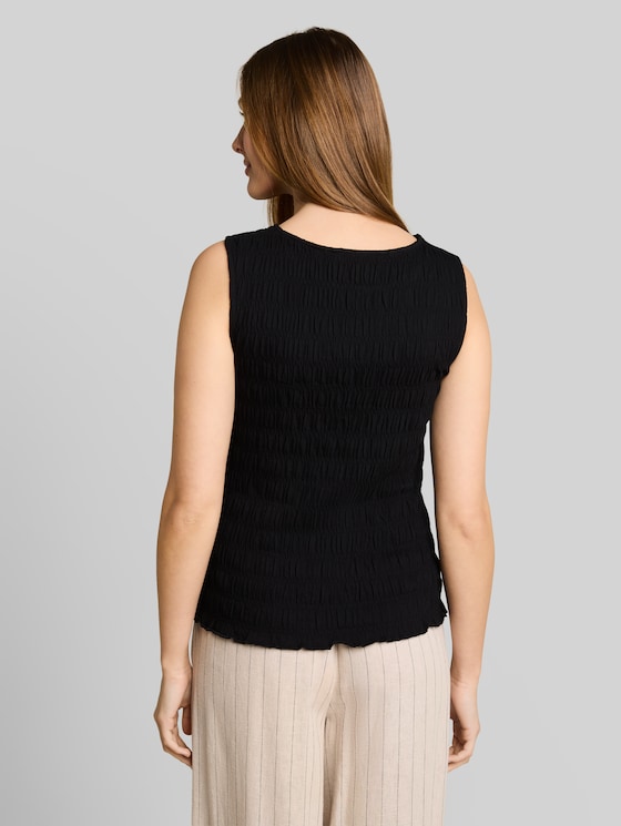 Smocked top with stretch - deep black