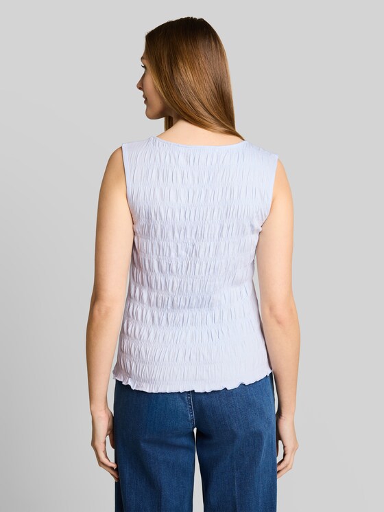 Smocked top with stretch - mountain sky blue