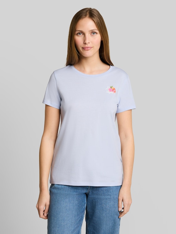 Printed T-shirt - mountain sky blue