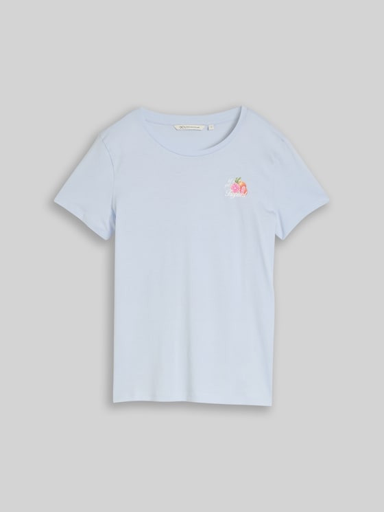 Printed T-shirt - mountain sky blue