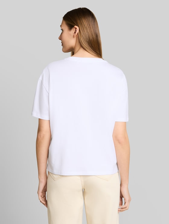 Boxy-fit T-shirt with print - White