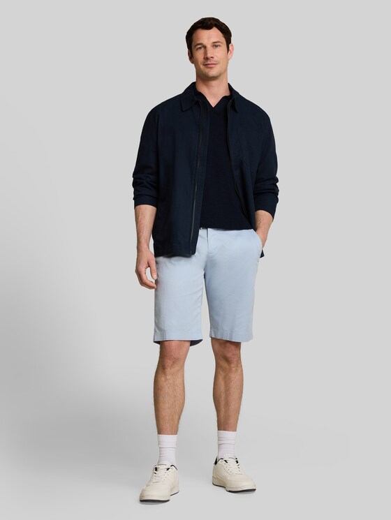 Chino shorts with drawstring - light blue grey