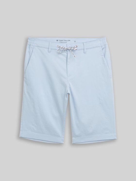 Chino shorts with drawstring - light blue grey