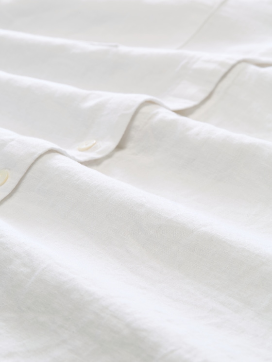 Plus Size - shirt blouse with linen blend - White