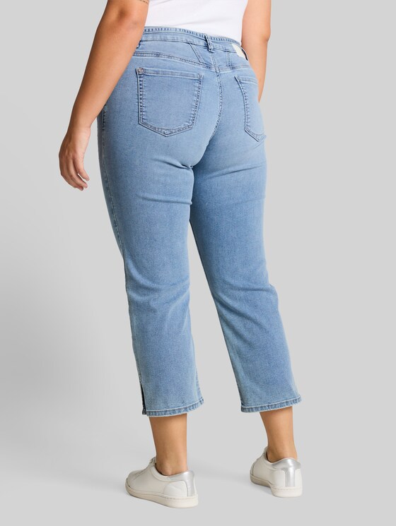 Plus Size - TTPLUS SLIM jeans with tie belt - Clean Light Stone Blue Denim
