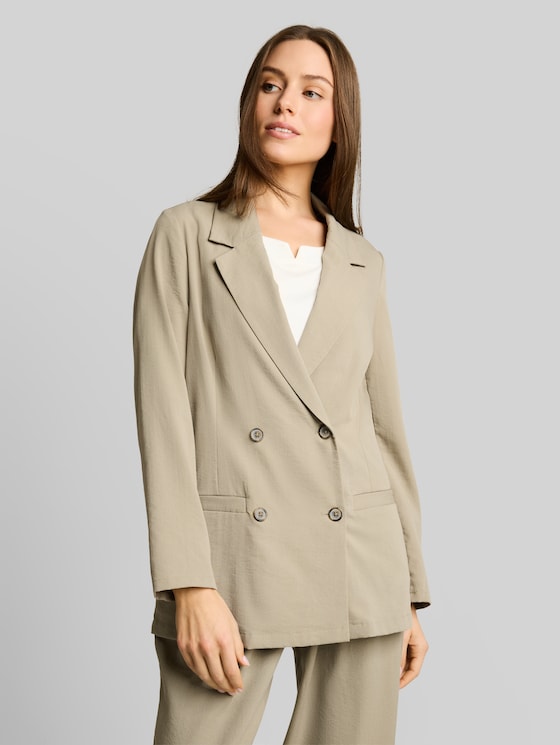 Loose-fit blazer with pockets - Silver Olive