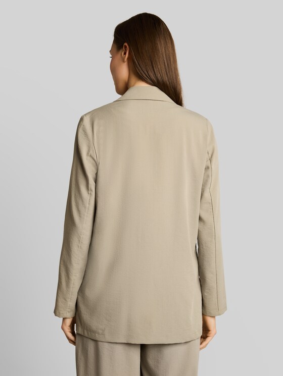 Loose-fit blazer with pockets - Silver Olive