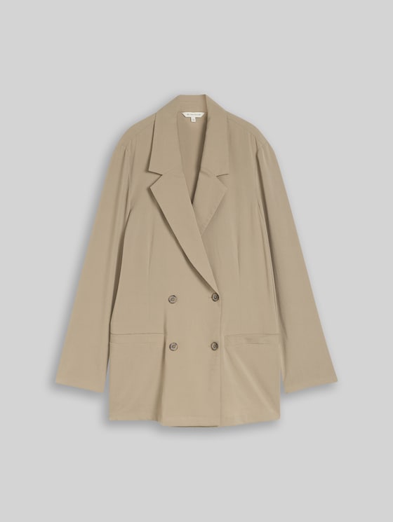 Loose-fit blazer with pockets - Silver Olive