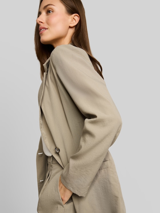 Loose-fit blazer with pockets - Silver Olive