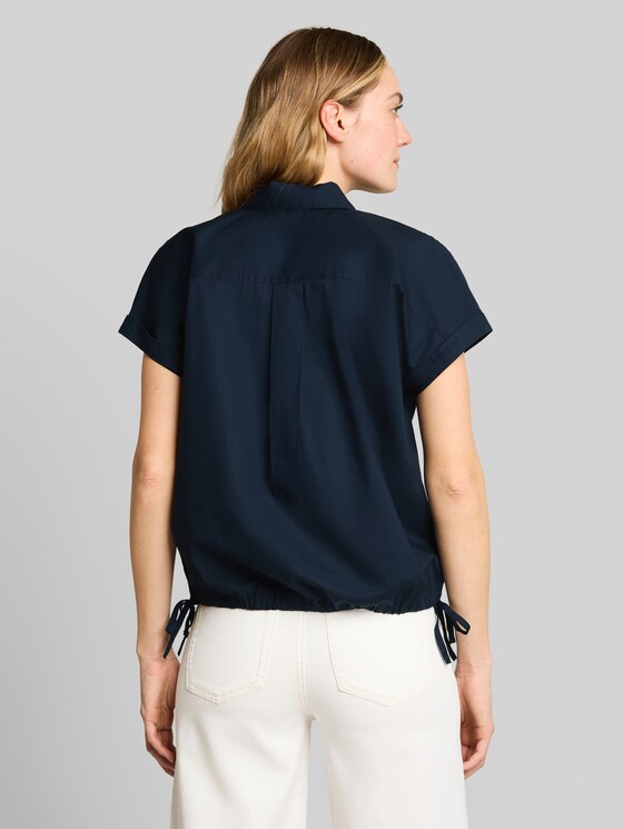 Loose-fit poplin blouse - sky captain blue