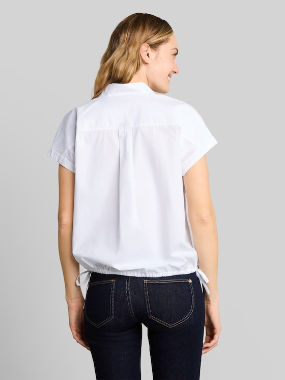 Loose-fit poplin blouse - White