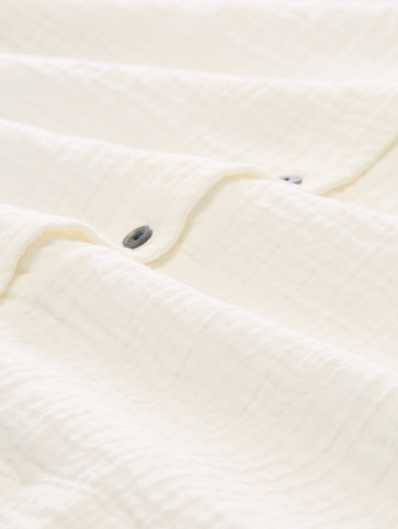 Oversized cotton muslin blouse - Whisper White