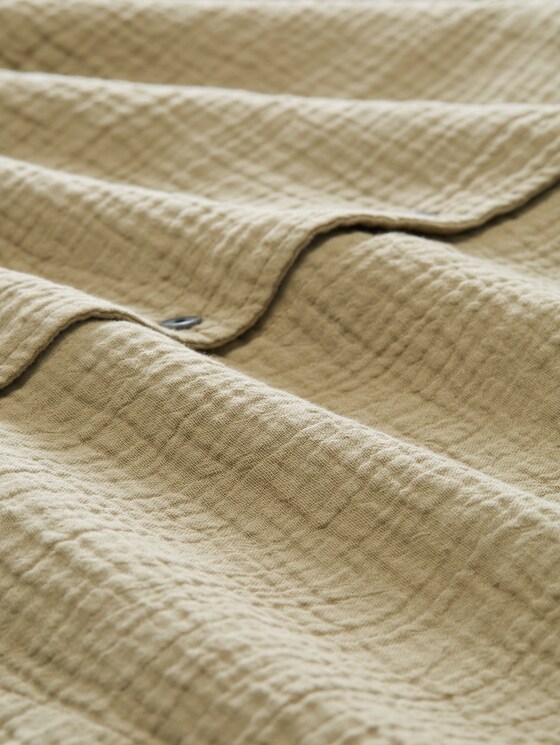 Oversized cotton muslin blouse - Silver Olive
