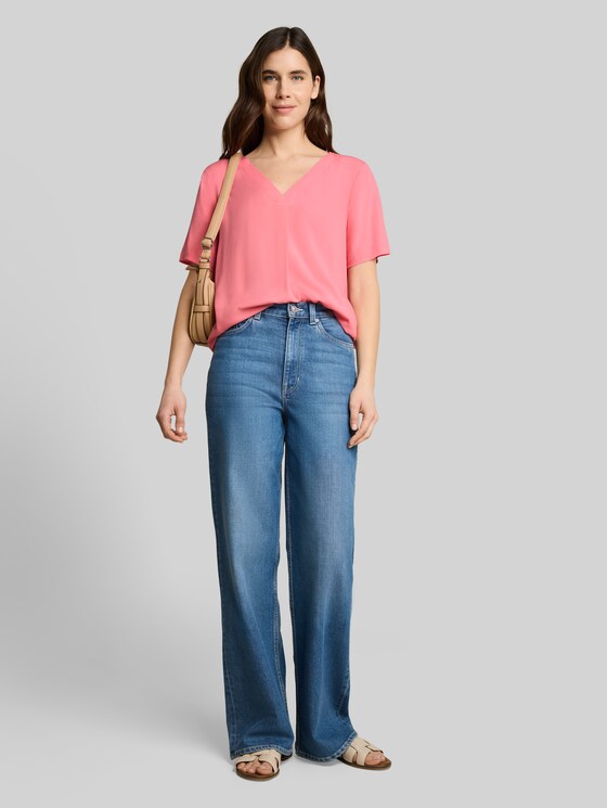 Viscose blouse - soft fuchsia pink