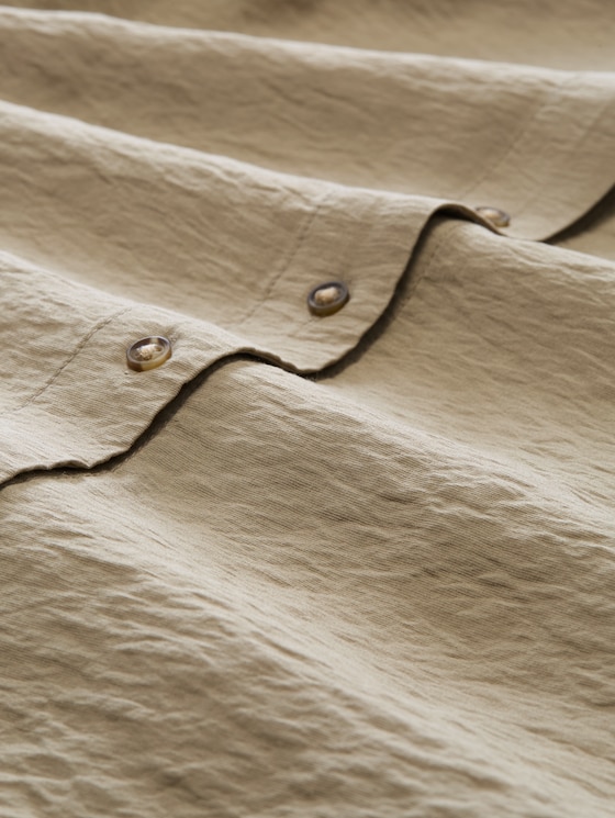 Blouse top with V-neck - Silver Olive