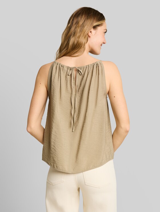 Blouse top with gathers - Silver Olive