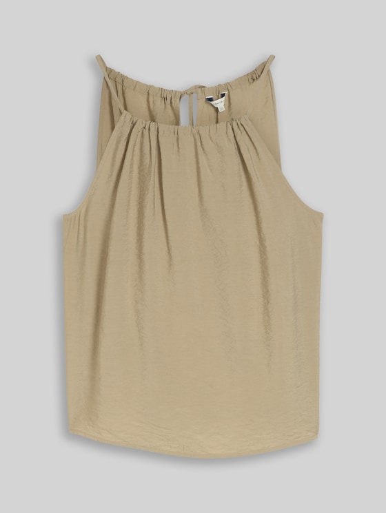 Blouse top with gathers - Silver Olive