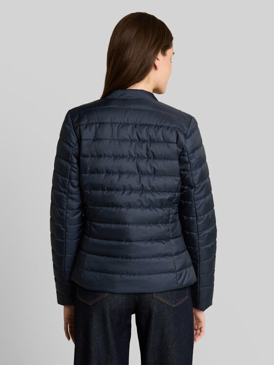 Lightweight quilted jacket with button placket - sky captain blue