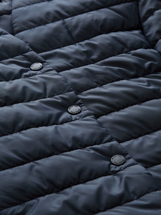 Lightweight quilted jacket with button placket - sky captain blue