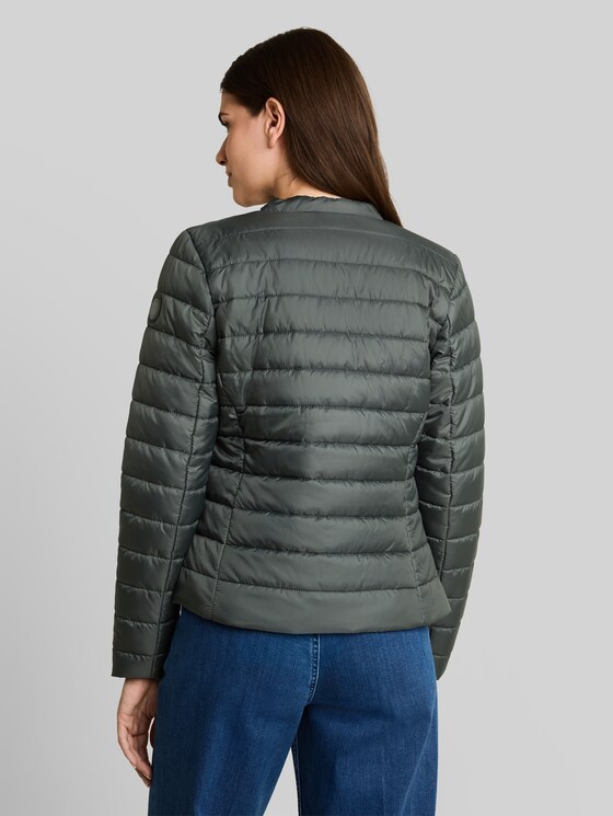Lightweight quilted jacket with button placket - Darkest Olive