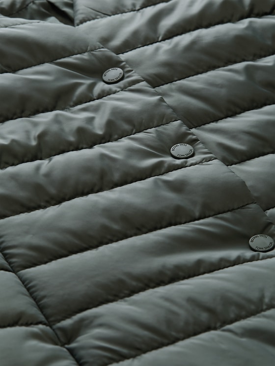 Lightweight quilted jacket with button placket - Darkest Olive