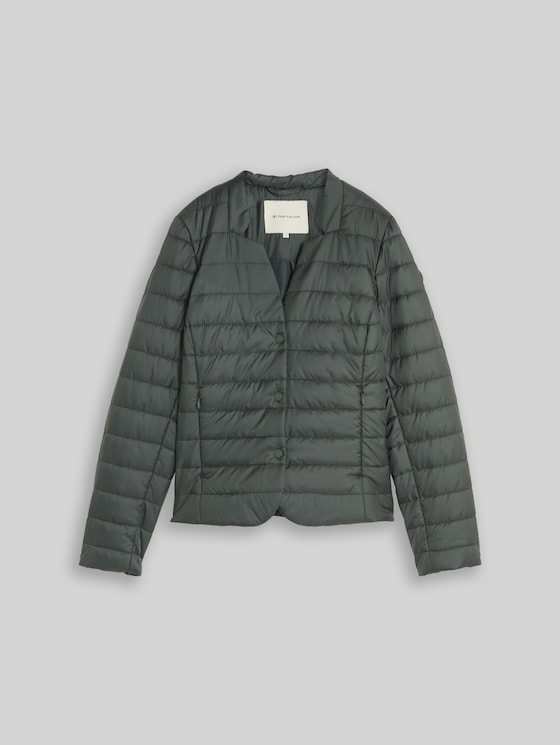 Lightweight quilted jacket with button placket - Darkest Olive